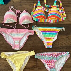 VS/Aerie bathing suits and bottoms. Size Large